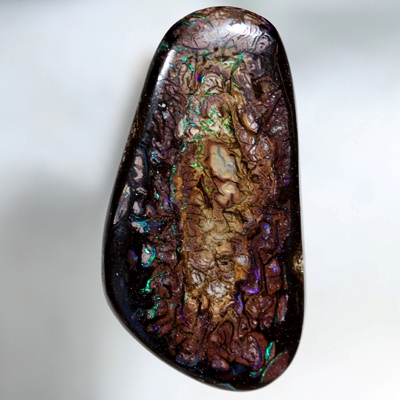 SOLID BOULDER OPAL HUGE 54ct Sparkling green and purple amongst patterned boulder opal SEE VIDEO